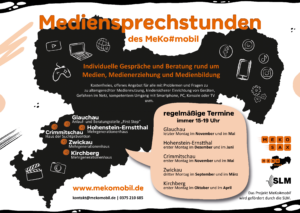Übersicht Mediensprechstunden des MeKo#mobil im Landkreis Zwickau